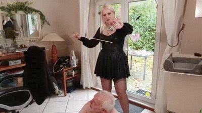 13823 - Cane, whip and sexy feet