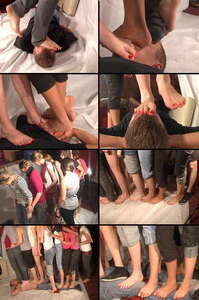 15114 - 3 on the head and multitrampling with 10 girls