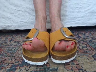 26666 - Toe fetish - wiggling my toes in orange slippers Part 5