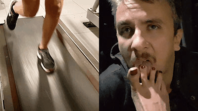 5359 - Spontanious foot worship after gym workout