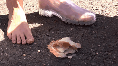 807 - Sweat-soaked toast in see-through rubber boots