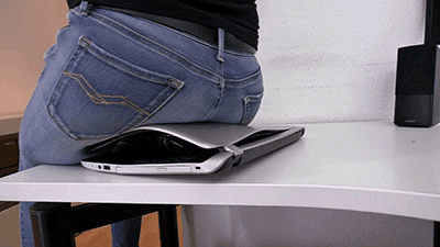 8175 - Crushing your laptop under ass and heels