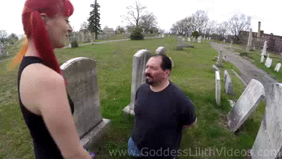 8473 - Goddess Lilith: PUBLIC OUTDOOR slapping, spitting, & nipple play